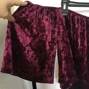 Crushed Velvet Off-Shoulder Top